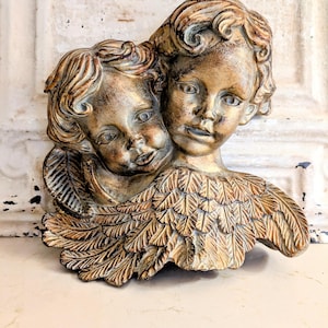 Vintage Cherubs   I   Antiqued Gold Angels  I   Wall Hanging  or Table Top