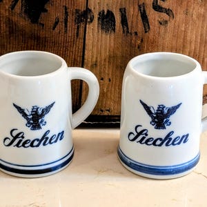 Vintage Beer Mugs  I   German   I    Beer Flight  I    Beer Sampling Glasses   I   Siechen Bier