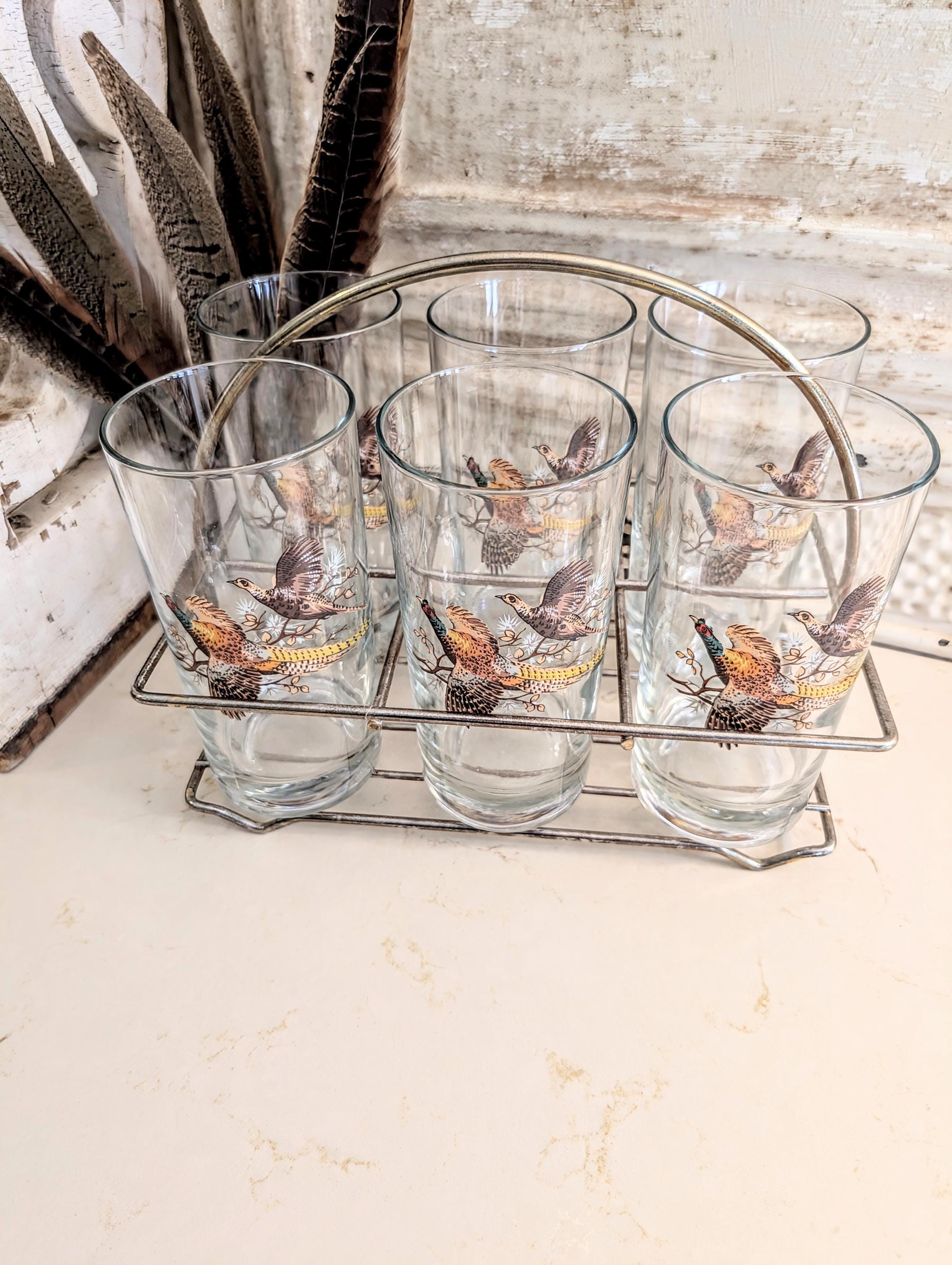 Vintage Bar Glasses With Carrier - Etsy
