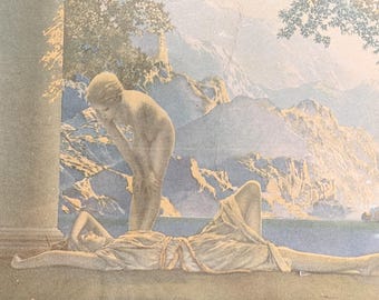Quadro antigo emoldurado "Amanhecer" de Maxfield Parrish
