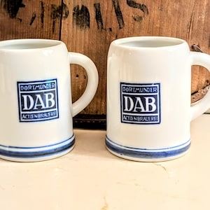 Vintage Beer Mugs  I   German   I    Beer Flight  I    Beer Sampling Glasses   I   Dortmunder Actien Bravere