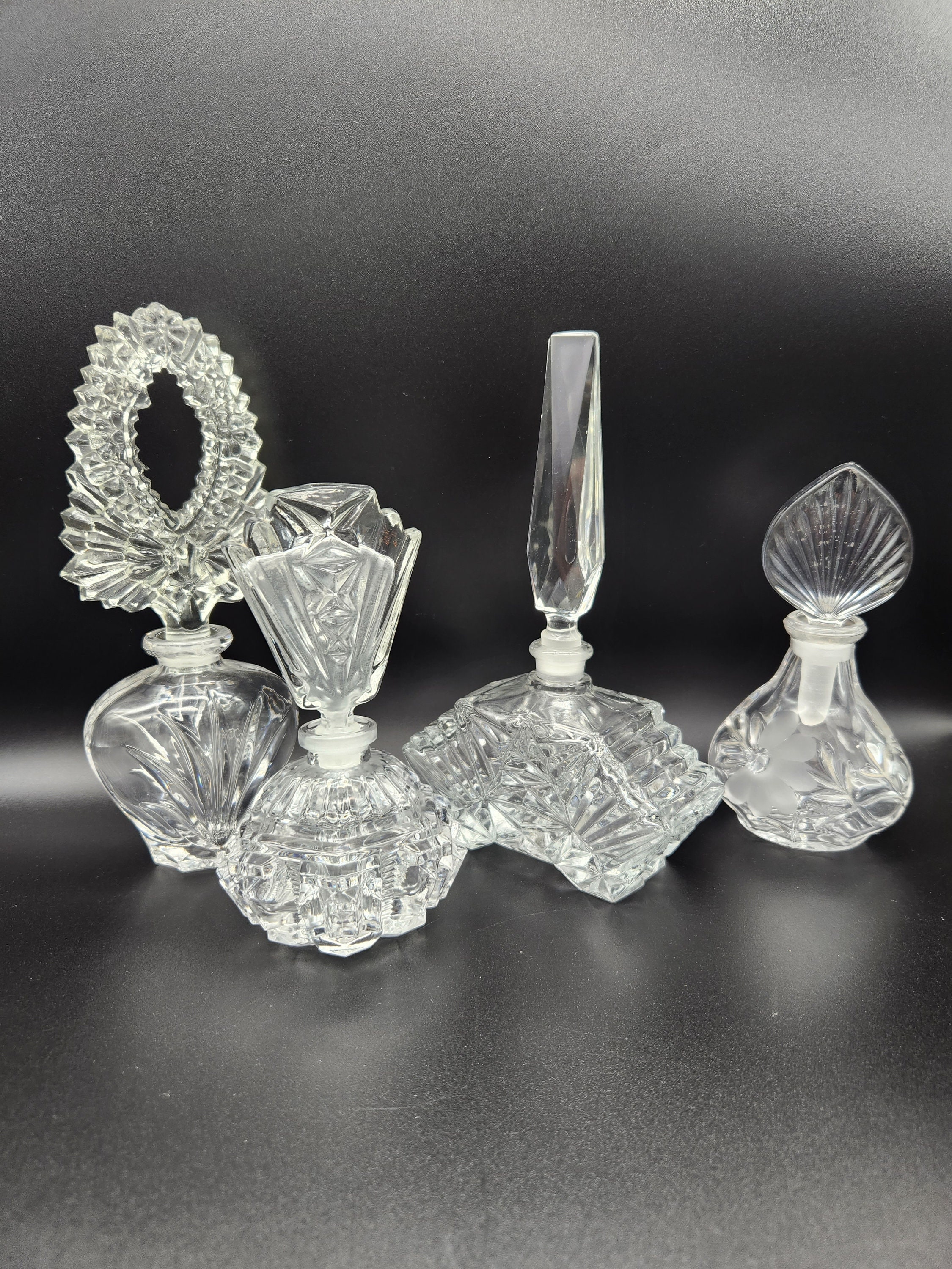 Vintage Perfume Bottles  I   Art Deco  I   Group of Four   I     Hollywood Regency Style   I   Grandmillenial  Granny Chic