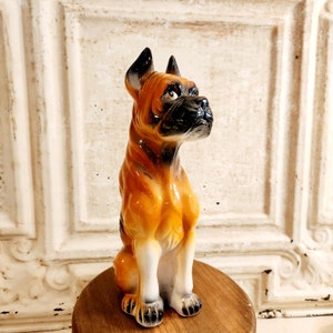 Large Vintage Boxer Figurine  I    10.5 inches tall   I    1940&#39;s Dog Collectible  I   Boxer Lover Gift