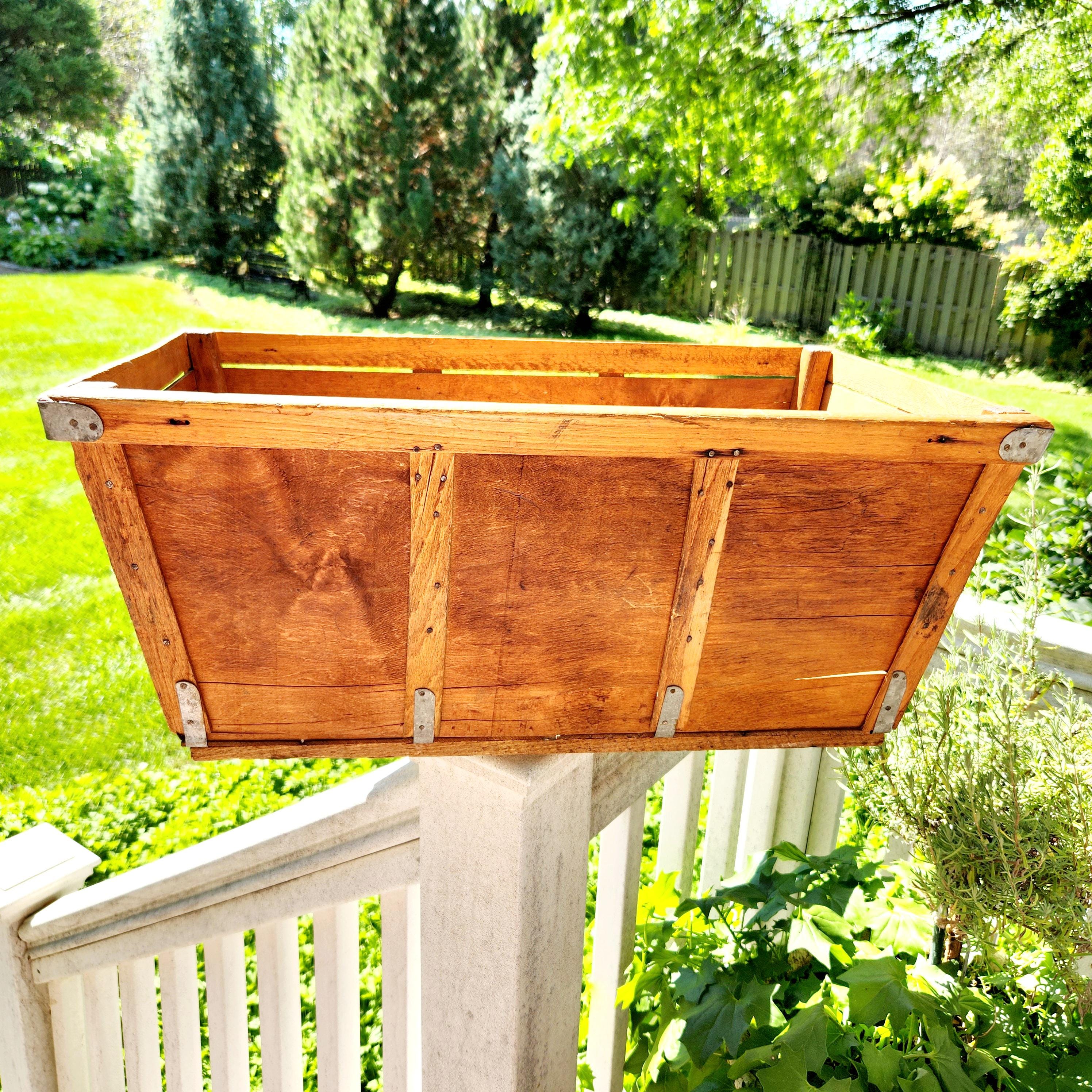 Antique Wood Crate I  General Store Display   I  Primitive Wood Box I   Unique Storage  I  Blanket Storage I    24.25" x 10.5" x 13.75"