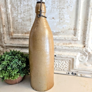 Antique Stoneware Bottle   I   Flip or Swing Top Porcelain Lid   I   Hand Crafted