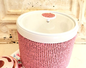 MCM Ice Bucket     Kitschy and Retro Barware     Funky Pink Kitchen Decor