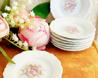 Antique Butter Pats  I   1898 - 1918   I   Delicate Pink Floral   I   Scalloped Butter Pats   I   Perfect Condition