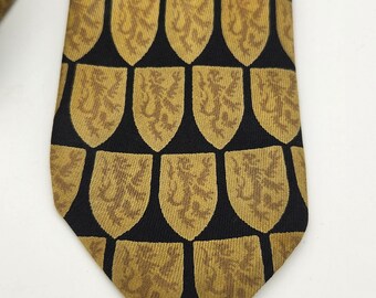 Vintage Skinny Necktie   I Silk   I     Madmen MCM Necktie    I     Black and Gold   I   Woolf Brothers Custom Tie