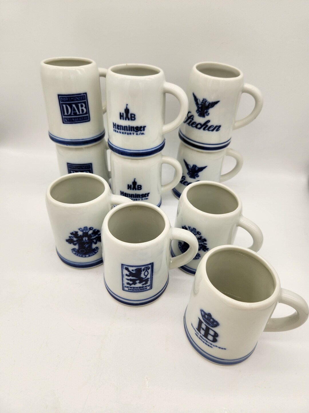 Set of Ten Vintage German Beer Mugs 6 Oz Each Mugs for Beer Etsy