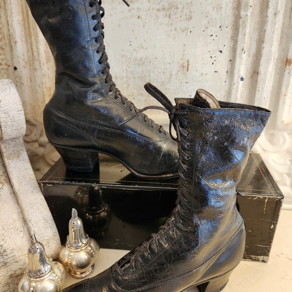 rometty ii vintage smooth leather lace up boots