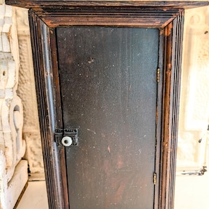 Antique Corner Cabinet I    Hanging or Tabletop     I    Wood Primitive Cupboard   I   1800s