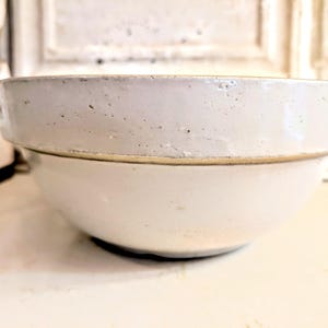 Antique Stoneware Bowl   I      10.5&quot; Crock Bowl   I   Salt Glazed Bowl   I   Vintage Mixing Bowl   I   Farmhouse Decor