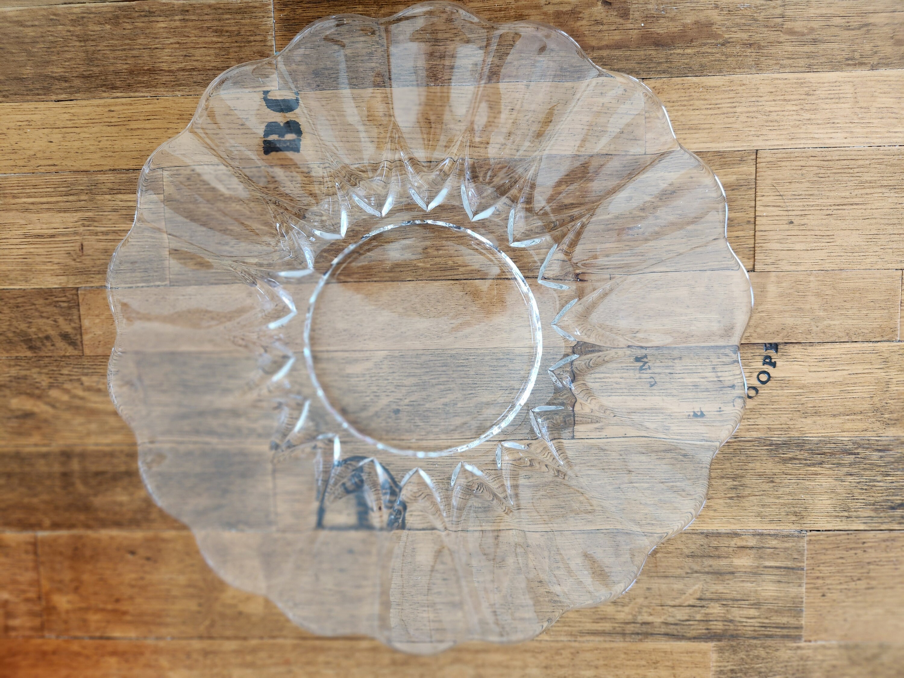 Vintage Large Glass Ruffled Fluted Edge Glass Serving Platter Etsy