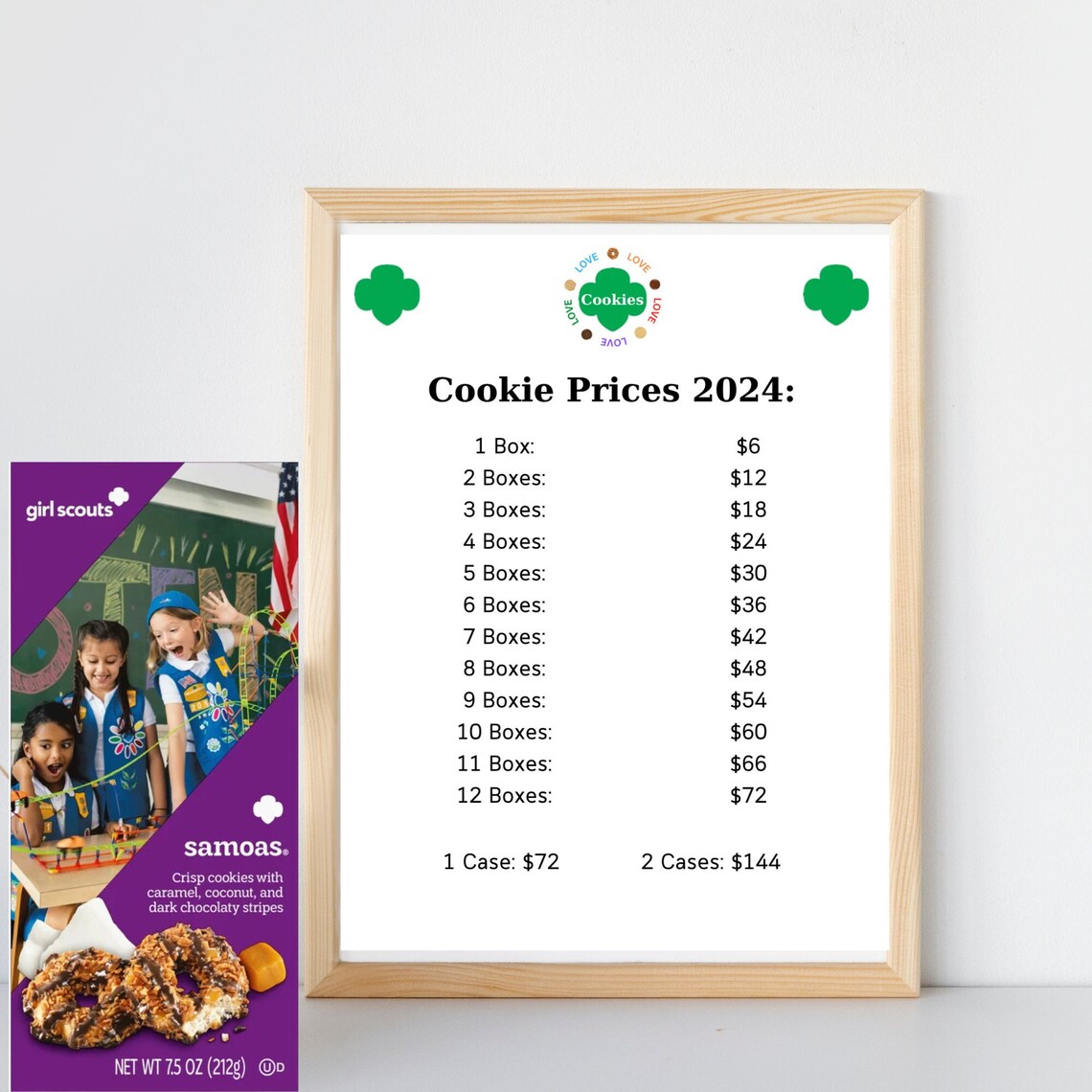 2024 Girl Scout Cookie Prices for Cookie Booth/ Girl Scout Cookie Booth