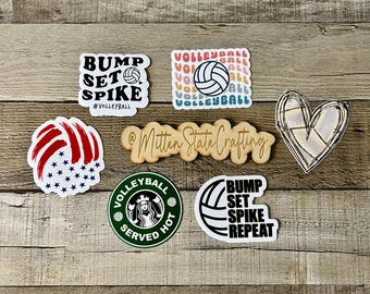 Volleyball Stickers Set Of 12 - 2" Die Cut Stickers Sports Vinyl Stickers - Great Volleyball Gift For Volleyball Players Or Volleyball Team