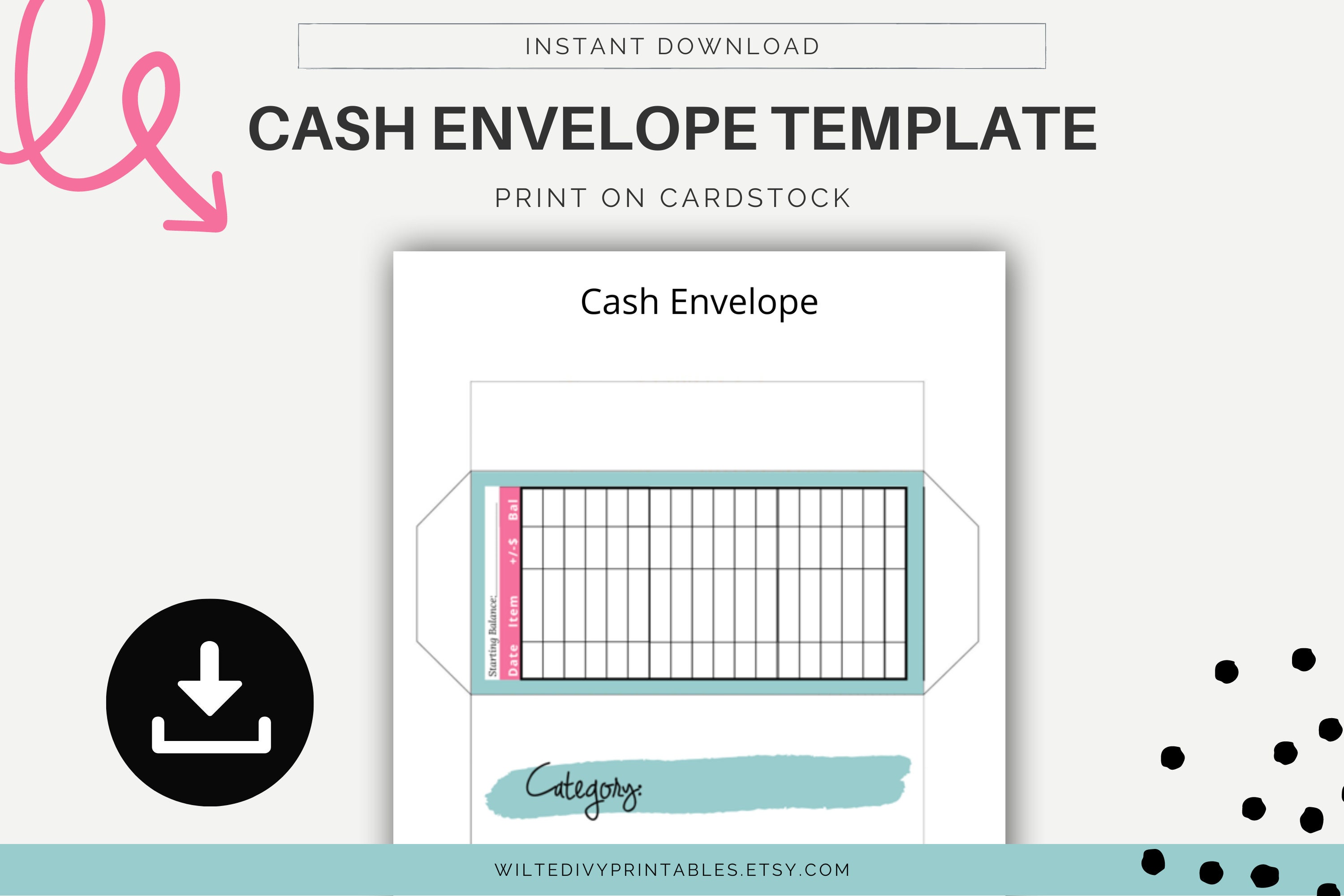 Cash Envelope Template, Cash Envelope Tracker, Cash Envelope System for ...