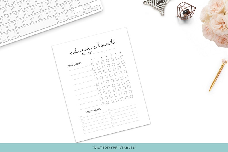 Editable Chore Chart for Kids, Simple Chore Chart, Minimalist Chore ...
