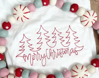Girls Embroidered Christmas Shirt, Embroidered Christmas Shirt for Toddler, Toddler Christmas Shirt, Girls Christmas Shirt