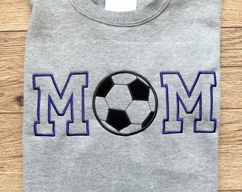 Womens Embroidered Sweatshirt, Soccer MOM Embroidered Sweatshirt, Soccer Embroidered Sweatshirt, Personalized