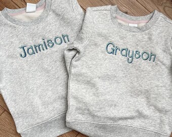 Boys Embroidered Sweatshirt, Embroidered Sweatshirt for Toddler, Toddler Name Sweatshirt, Boys Monogram Sweatshirt, Personalized Toddler