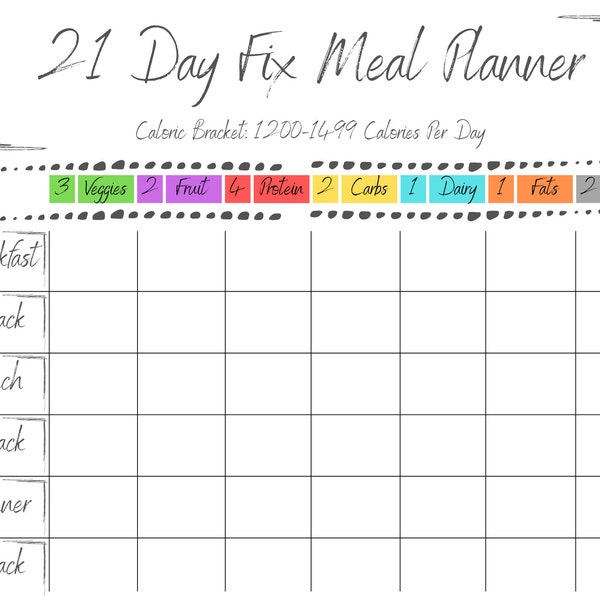 21 Day Fix (1200-1499) Planner Bundle