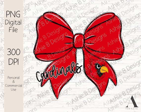 Cardinals bow PNG, Red Cardinals Coquette Bow Tshirt Design, Sublimation, Digital Download