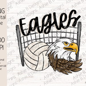 Eagles Volleyball Net PNG, Volleyball tshirt Design, Digital Download, DTF