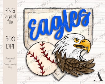 Eagles Baseball PNG, Blue Eagles Baseball Sweatshirt Design, Sublimation, Digital Download