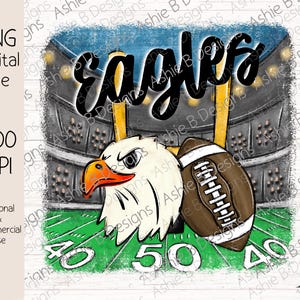 Eagles Football PNG, Eagles Football distressed Tshirt design design, Digital Download, DTF