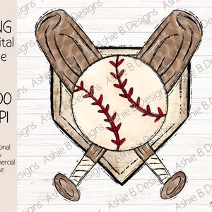 Baseball Diamond & Bat PNG, Baseball t-shirt design, Digital Download, DTF