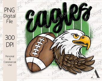 Eagles Football PNG, Eagles Football Field-T-shirtontwerp, Digitale download, DTF
