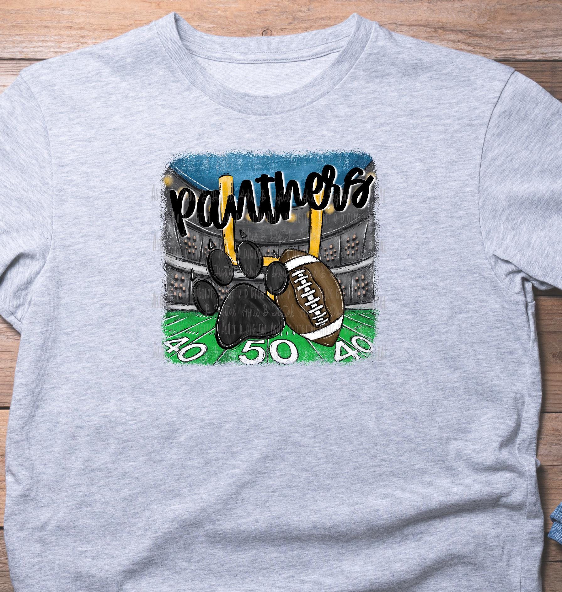 Panthers Football PNG, Panther Paw Football Tshirt Design, Digital ...