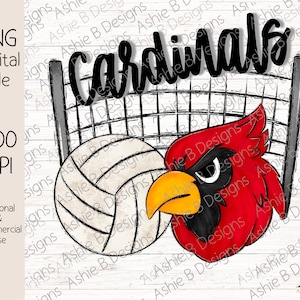 Cardinals Volleyball PNG, Volleyball tshirt Design, Digital Download, DTF