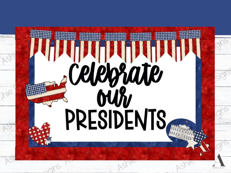 Presidents Day Classroom Bulletin Board Kit, Patriotic Classroom