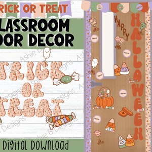 Klassenzimmer Dekor - Retro Halloween Bulletin Board Kit - Einfaches Klassenzimmer Dekor - Digitaler Download