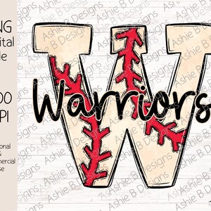 Warriors Baseball PNG, Baseball tshirt design, Digital Download