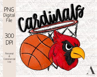 Cardinals Basketball PNG, Cardinals Basketball Tshirt design, Digital Download