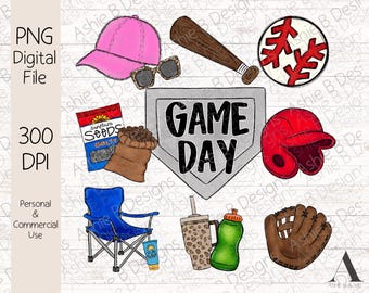 Baseball Game Day PNG, Baseball Mom Stuff tshirt design, Digital Download, DTF