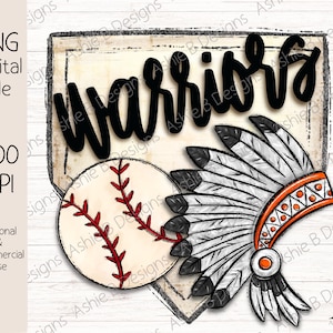 Camiseta de béisbol de los Warriors PNG, diseño de sublimación de los Warriors naranjas, descarga digital