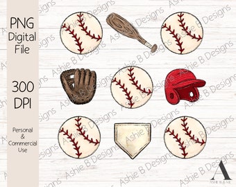 Baseball PNG, Baseball Collage tshirt design, Digital Download, DTF design