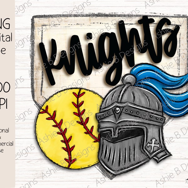 Knights Softball PNG, Sublimation Sweatshirt Design, Digital Download