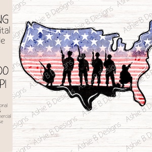 Military USA Flag PNG, Patriotic, Sublimation, Digital Download