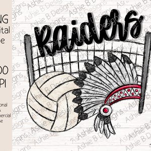 Raiders Volleyball PNG, Volleyball tshirt Design, Digital Download, DTF