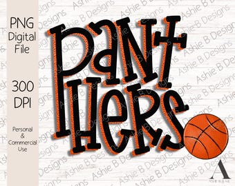 Panthers Basketball PNG, Panthers Basketball Doodle letters Tshirt design, Digital Download, Sublimation, DTF