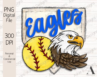 Eagles Softball PNG, Design Felpa, Sublimazione, Download Digitale