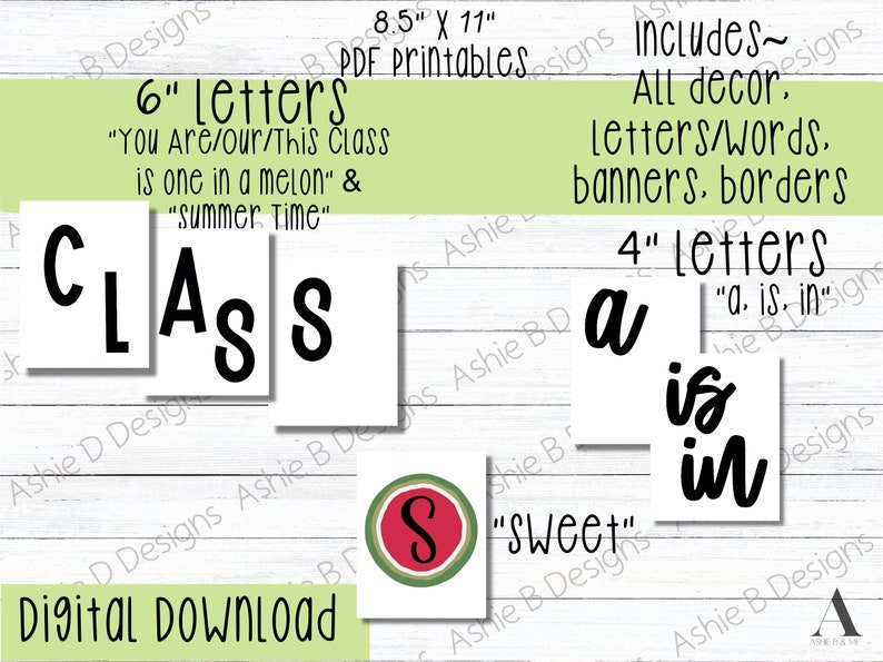 Classroom Door Decor, One in a Melon Bulletin Board Kit, Sweet Summer ...