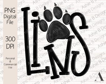 Lions Paw PNG, Lions tshirt ontwerp, digitale download, DTF