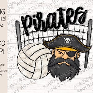 Pirates Volleyball Net PNG, Volleyball tshirt Design, Digital Download, DTF