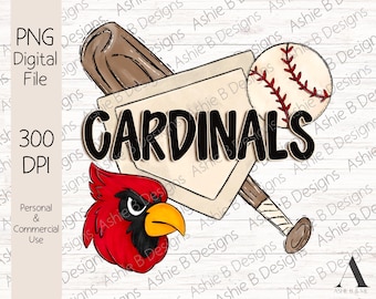 Cardinals PNG, design de camiseta de beisebol dos Cardinals, sublimação, DTF, download digital