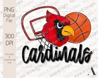 Cardinals Basketball PNG, Basketball T-shirt design, Digital Download